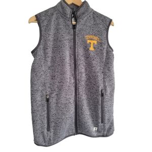 Russell University of Tennessee Gray and Orange Zip Front Vest Size Small